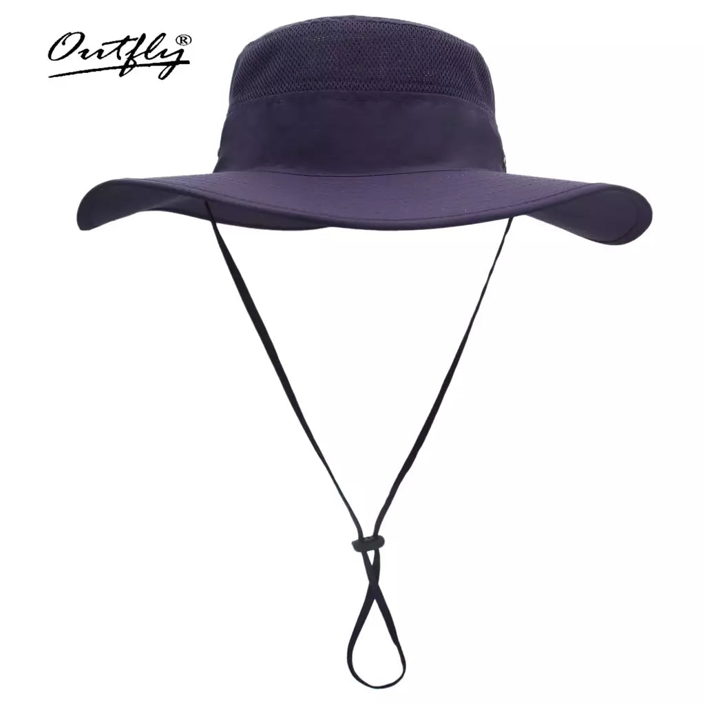 Chapéu de balde para homens e mulheres, protetor solar de pescador, Chapéu Panamá Sol, Rede Respirável de Pesca, Chapéu Grande de Secagem Rápida, Chapéu Caminhada
