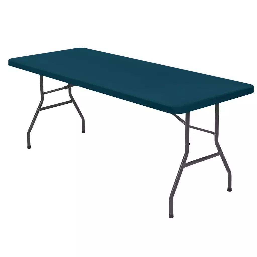Elastic spandex toalha de mesa, 4/6/8ft, estiramento, retangular, lavável e resistente a rugas, para a mesa do pátio, 1 pc