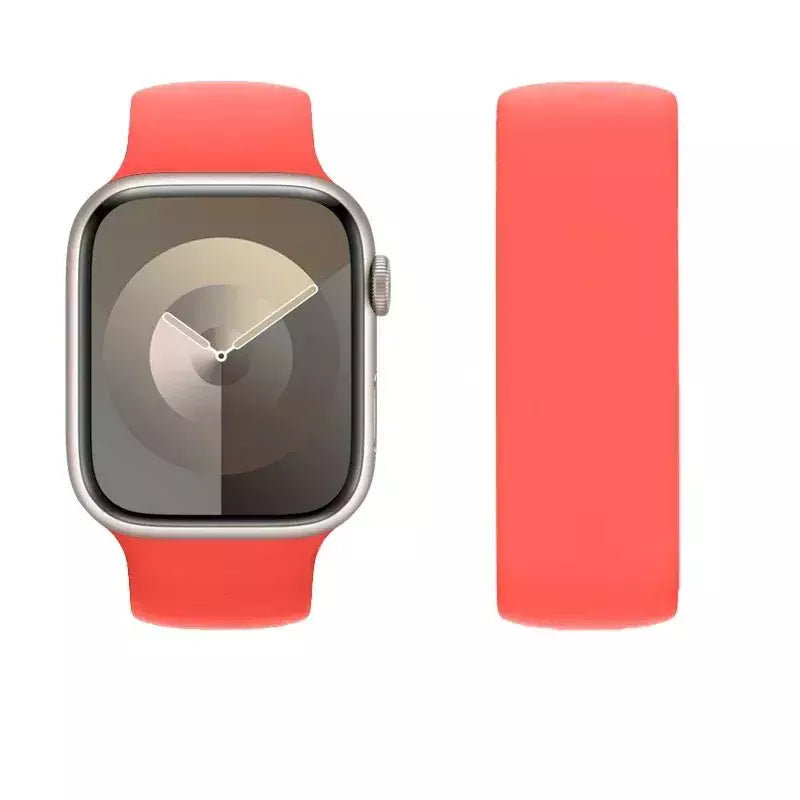 Silicone Solo Loop Band para Apple Watch, Belt Bracelet Strap, iWatch Series 9, 8, 7, 6, SE, Ultra 2, 40mm, 44mm, 45mm, 41mm, 49 milímetros, 38 milímetros, 42 milímetros