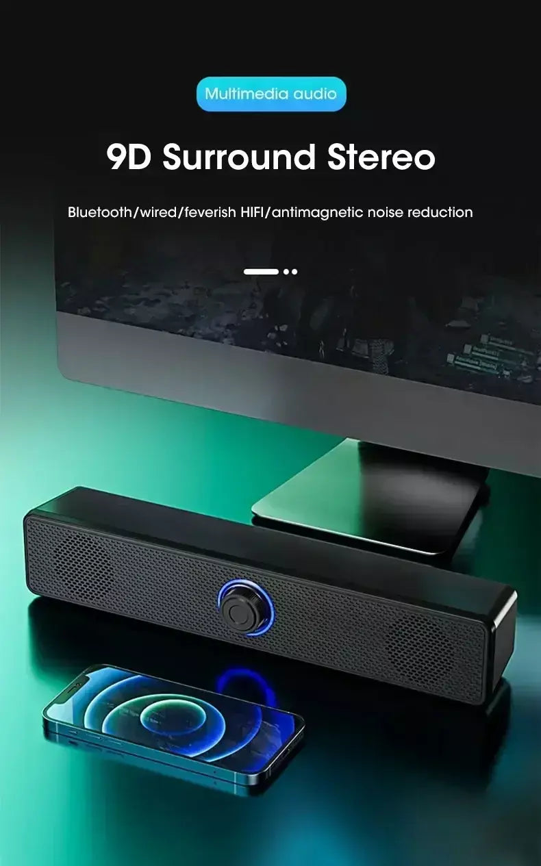 Bluetooth 4d surround alto-falante sistema de som de cinema em casa computador soundbar tv subwoofer com fio estéreo graves fortes para festa em casa