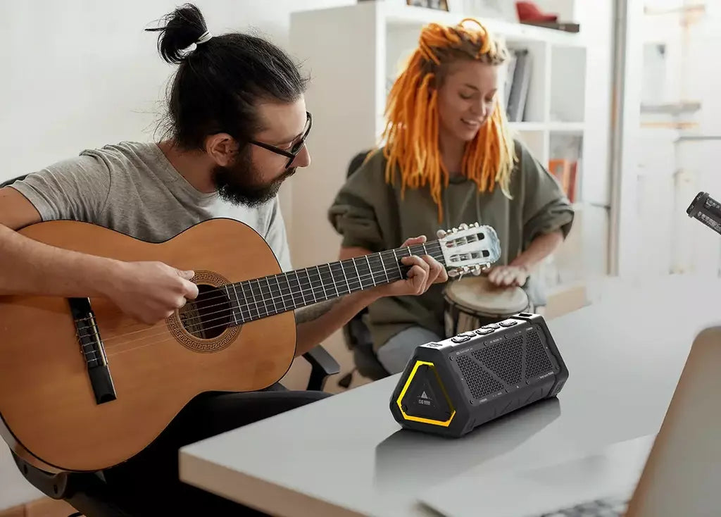 MLOVE P3 Alto-falante Bluetooth externo, alto-falante Bluetooth 5.3 com potência de saída de 40 W, som estéreo IPX7 à prova d'água, cartão Micro SD, luz RGB