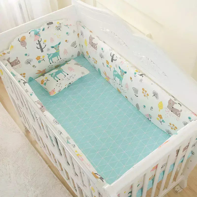Universo Espaço Algodão cama do bebê Set, Crib Roupa de cama, Kids 'Bedroom Decor, Baby Girl and Boy's Crib, Bed Bumper, Bedsheet and Pillow, 6PCs