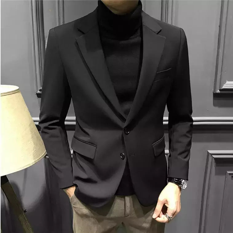 Blazer fino de negócios masculino, roupas estilo coreano, casaco casual, terno elegante, jaquetas marrons, de alta qualidade, 2024