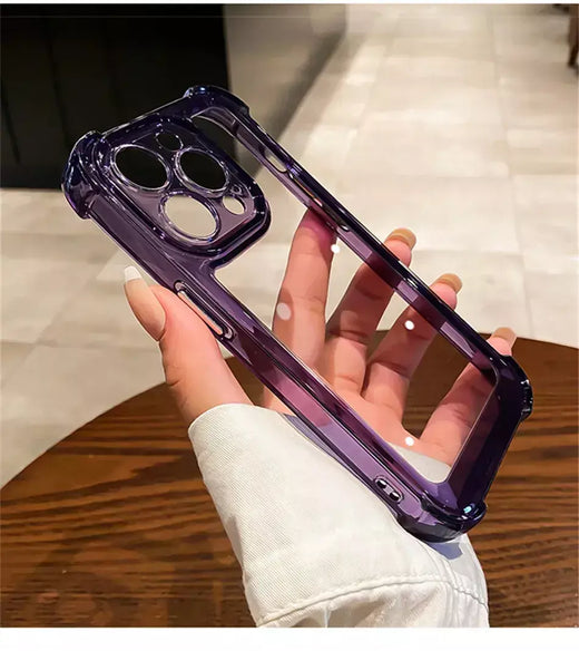 Luxo à prova de choque claro caso telefone para iphone 15 14 13 12 11 pro max 14 15 plus silicone pára-choques transparente capa traseira dura