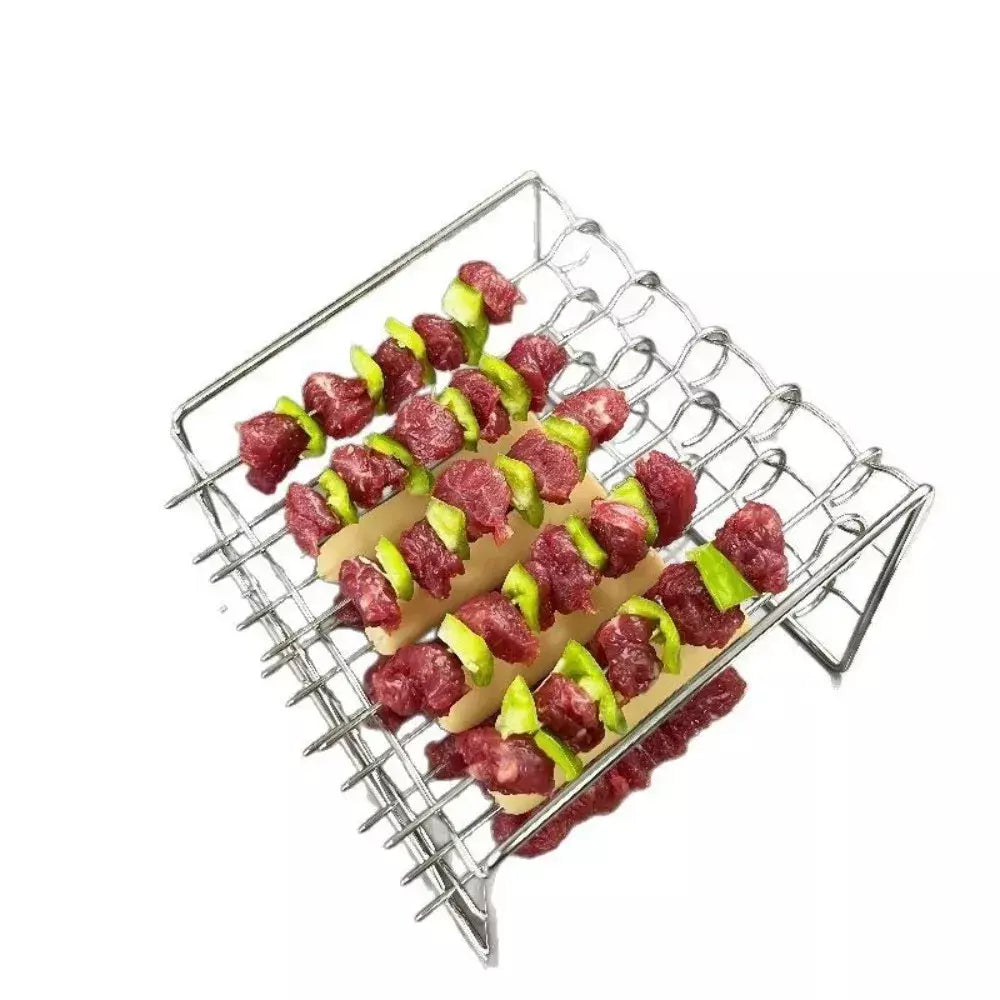 Suporte de churrasco de aço inoxidável de alta qualidade, rack de cozinha de três camadas, fritadeira de ar, conjunto de grelha ao ar livre, fritadeira elétrica de ar