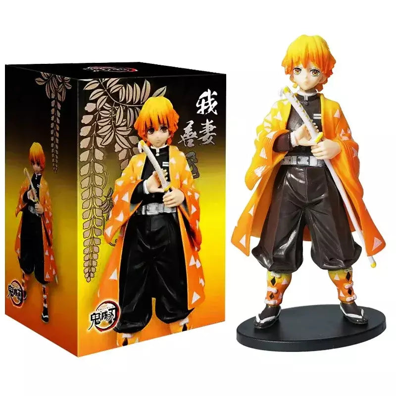 Anime figura demônio slayer figuras kimetsu não yaiba boneca tanjiro nezuko zenitsu estatueta inosuke guerreiro figura de ação modelo brinquedos