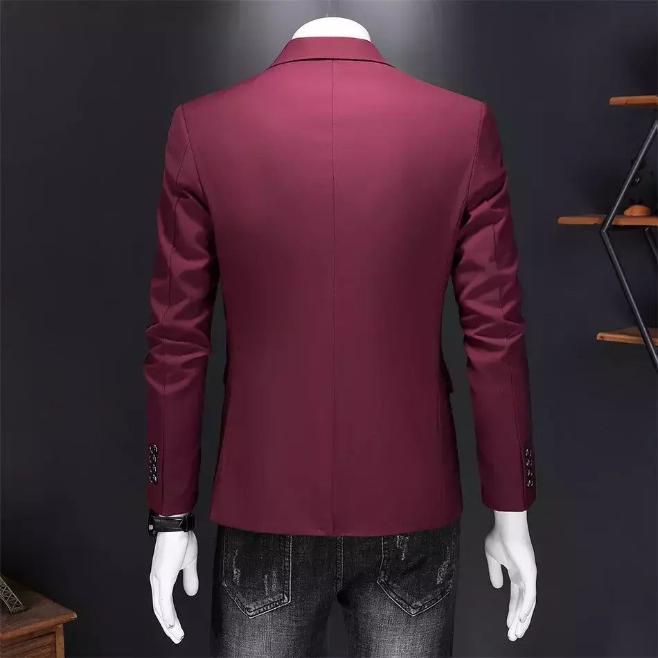 Blazer Casual de Negócios Masculino, Jaqueta Monocromática, Casacos Oversize, Smoking Masculino, Roupas de Marca, Roupas de Trabalho, Plus Size M-6XL