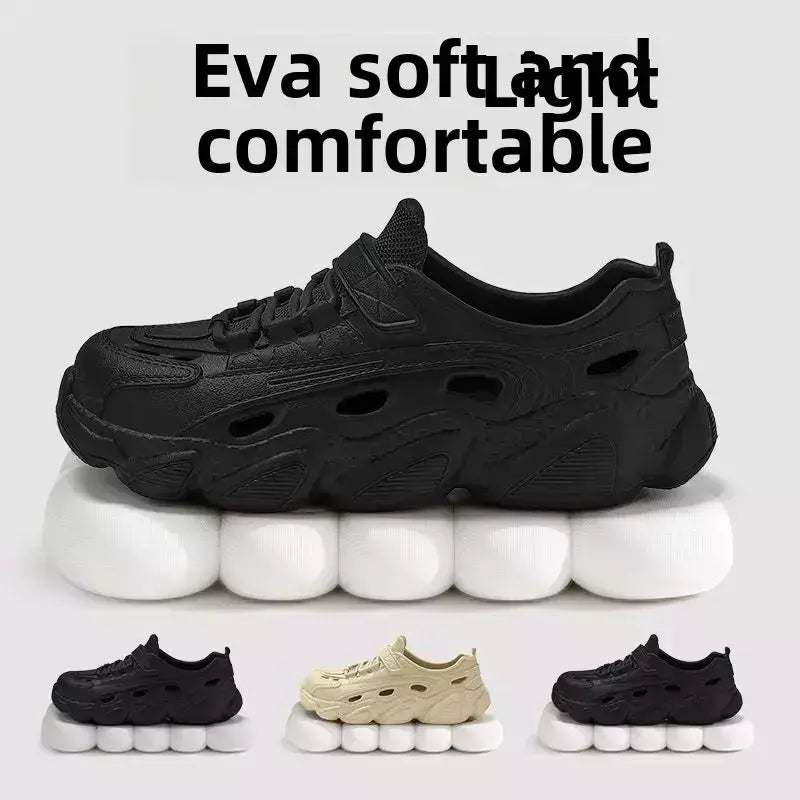 Sandálias Eva da moda masculina, roupa exterior de verão, fundo grosso, antiderrapante, sapatos frescos respiráveis, chinelos de praia para homens
