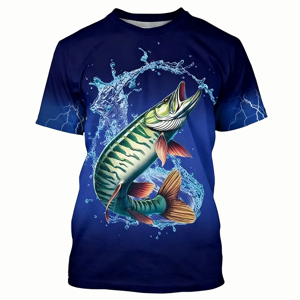 Bass atum pesca azul camuflagem manga curta camisa forrada de pesca de secagem rápida absorvente de suor confortável coágulo de pesca esportiva