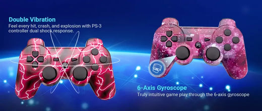 2 pacote ps3 controlador sem fio playstation 3 controlador sem fio bluetooth gamepad com cabo carregador usb para console p3