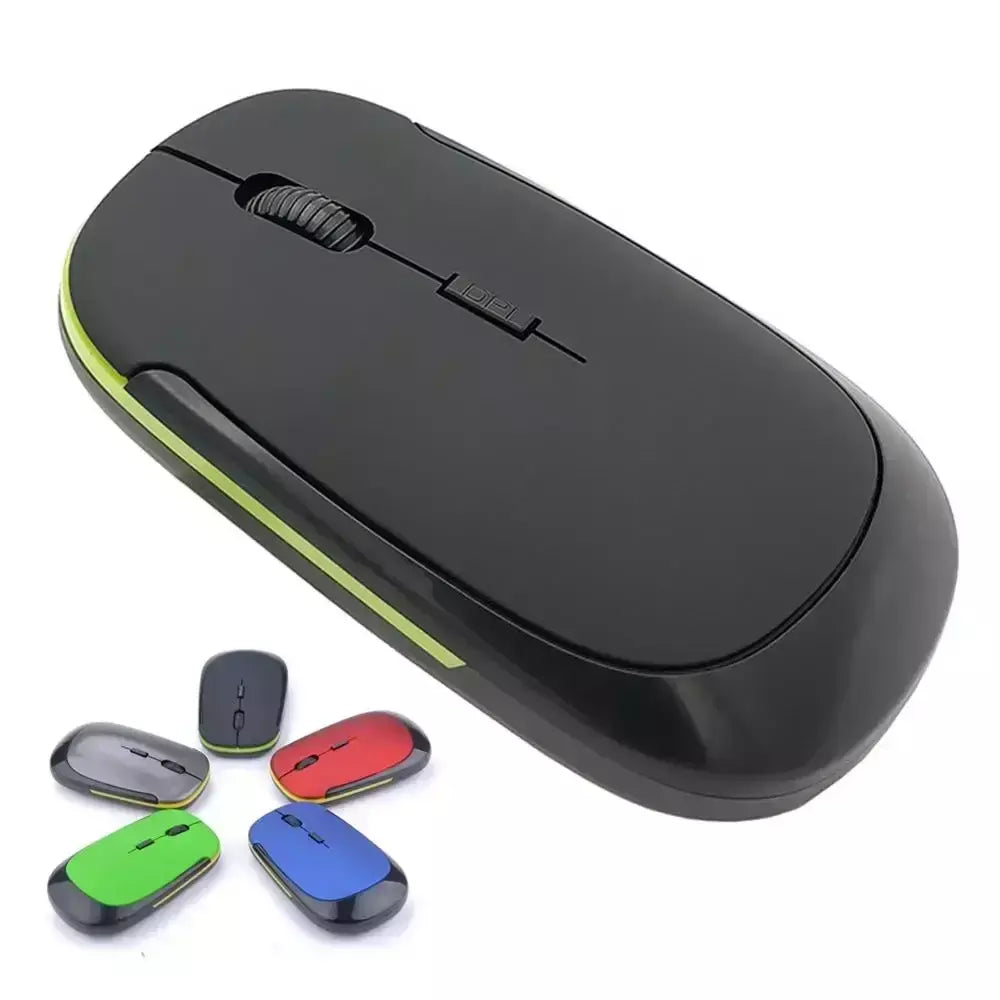 Mouse sem fio portátil de 2,4 GHz + receptor USB 1600DPI 10m Mouse para jogos para Macbook Laptop PC