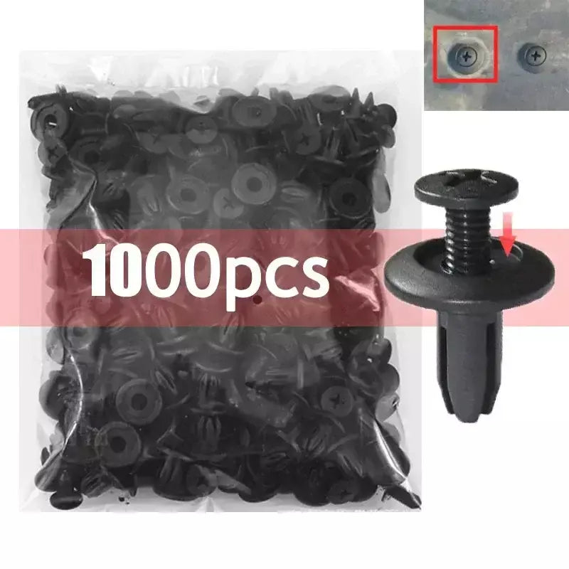 Para-choque de carro, 8mm, buraco, 1000/500/50 peças, rebites de plástico, parafuso, porta, painel de guarnição, clipes de fixação, acessórios de carro