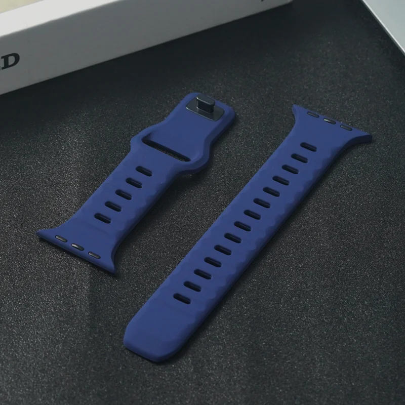 Pulseira esportiva para apple watch ultra 9 8 7 6 se 5 pulseira leve de silicone macio para iwatch 38mm 40mm 42mm 44mm 45mm 49mm