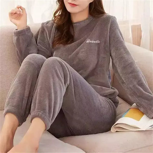 Pijama de lã coral grande masculino, veludo grosso, flanela juvenil quente, conjunto de peles domésticas, outono e inverno