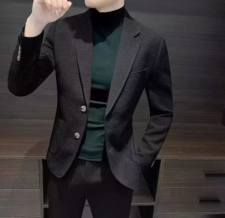 Blazer fino preto slim fit masculino, jaquetas masculinas, casaco de negócios, estilista de luxo, roupas de alta qualidade, novo, 2021
