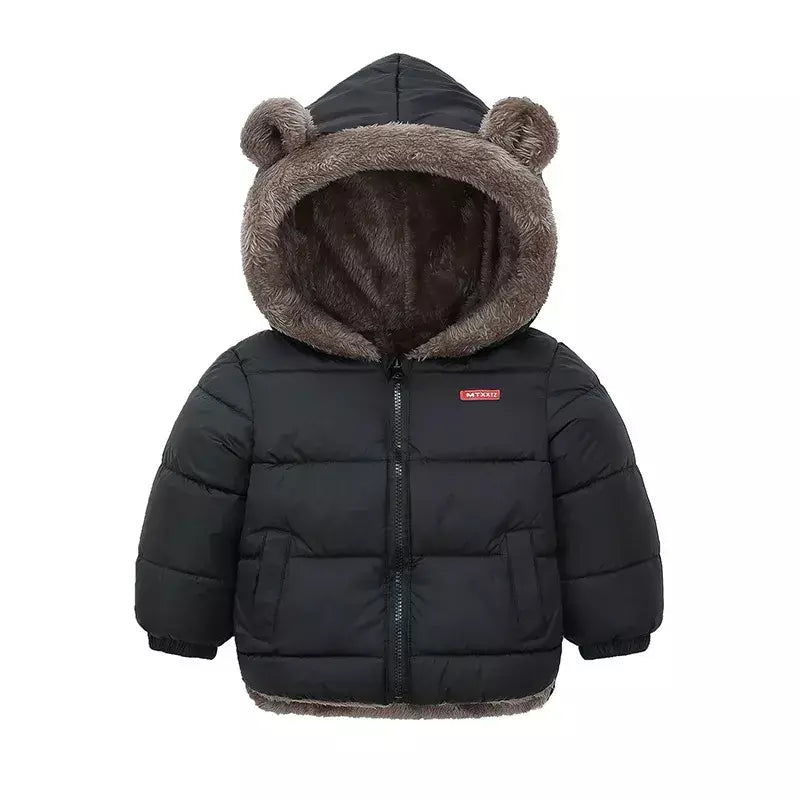 Bebê meninos meninas jaqueta com capuz algodão outerwear crianças grosso casaco de lã cashmere acolchoado jaquetas inverno meninos meninas casacos quentes