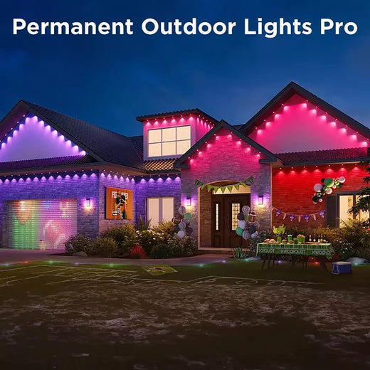 Outdoor Eaves Luz LED, TUYA, Permanente, Impermeável, RGB Light String, Cena DIY, Iluminação de Festa de Natal, 24V, 2A, 144 FT, 90LED