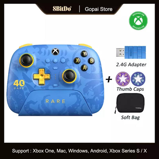 Controlador 8BitDo Ultimate-3-Mode - Edição rara de 40o aniversário para Xbox Series X | S e Xbox One, Apple, Windows PC e Android