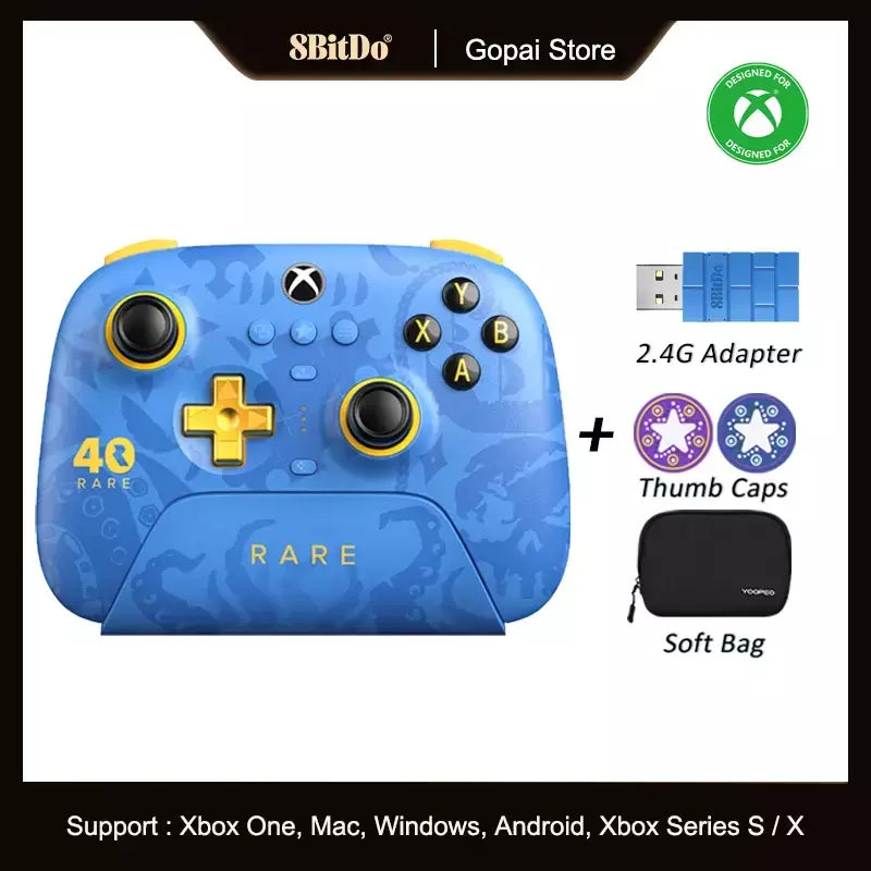 Controlador 8BitDo Ultimate-3-Mode - Edição rara de 40o aniversário para Xbox Series X | S e Xbox One, Apple, Windows PC e Android