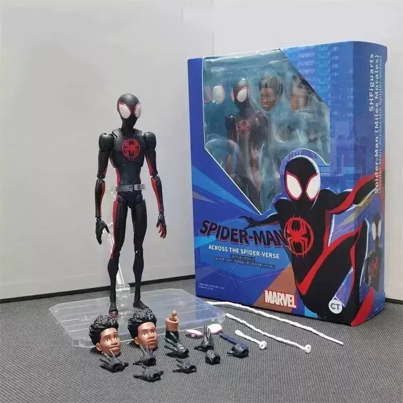 Ct brinquedos homem aranha mafex 185 clássico traje anime figura ver milhas morales 2099 homem-aranha figura de ação estatueta brinquedos crianças presente