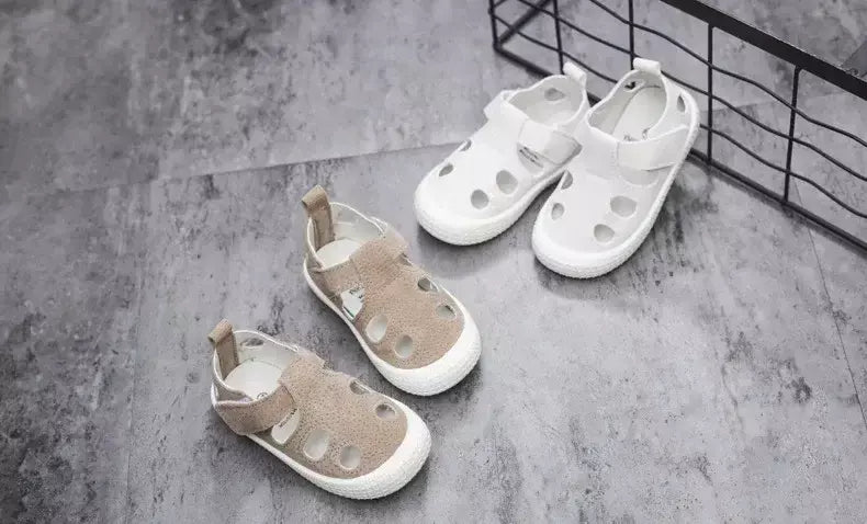 Crianças metade sandálias meninos esportes sapatos casuais recortes oco moda 2024 nova primavera verão crianças meninas sandálias 21-30