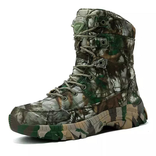 Ankle Boots de couro para homens, Sapatos de caminhada ao ar livre, Desert Combat Boots, Sapatos de segurança do trabalho