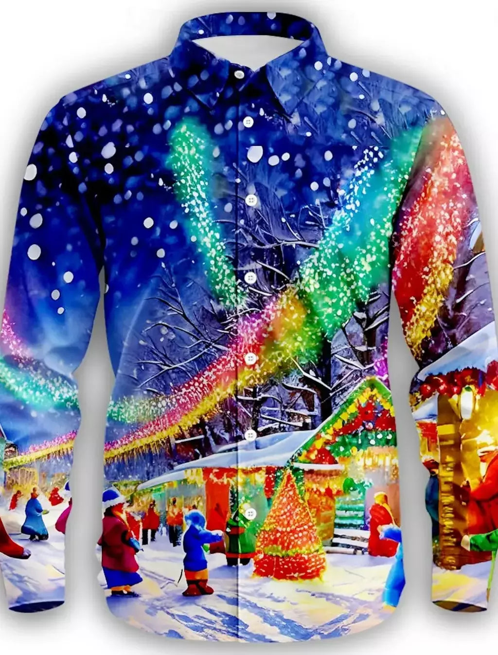 2024 novo estilo de natal papai noel camisa gráfica para homens casual vintage impressão 3d manga longa roupas feriados festa y2k topos