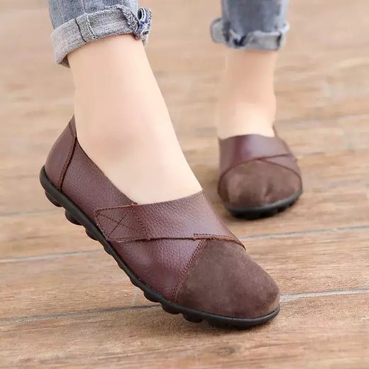 Plus size senhoras apartamentos sapatos para mulher 2022 macio couro genuíno mocassin barco gancho loop mocasines de mujer chaussure femme