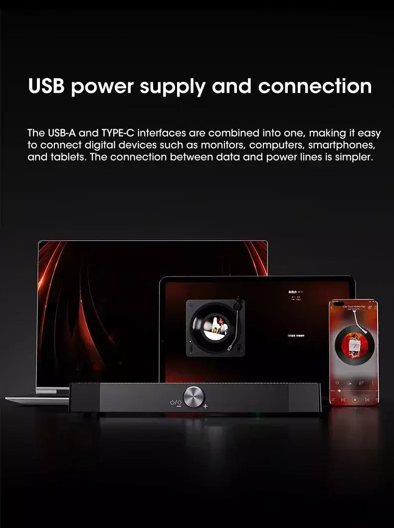 Barra de som sem fio Bluetooth 4D Surround RGB Luzes, subwoofer de graves profundos para laptop de jogos de PC de home theater, alto-falante multiroom 120W
