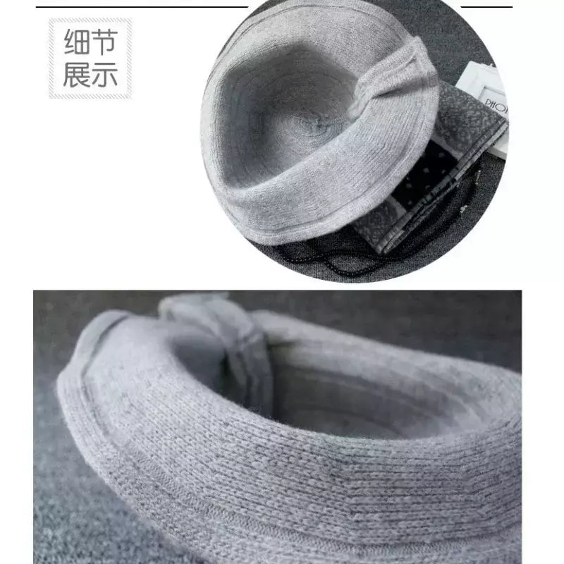 Chapéu de lã de bowknot vintage feminino, Fedoras para senhoras, cúpula de feltro para casamento Igreja Jazz, boné feminino elegante, outono e inverno