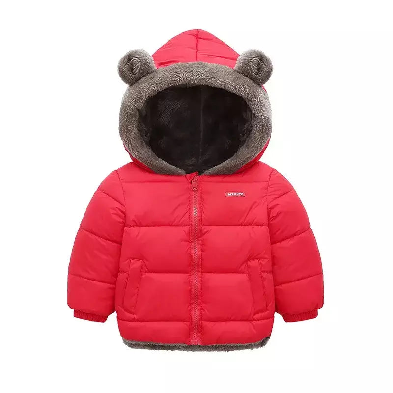 Bebê meninos meninas jaqueta com capuz algodão outerwear crianças grosso casaco de lã cashmere acolchoado jaquetas inverno meninos meninas casacos quentes