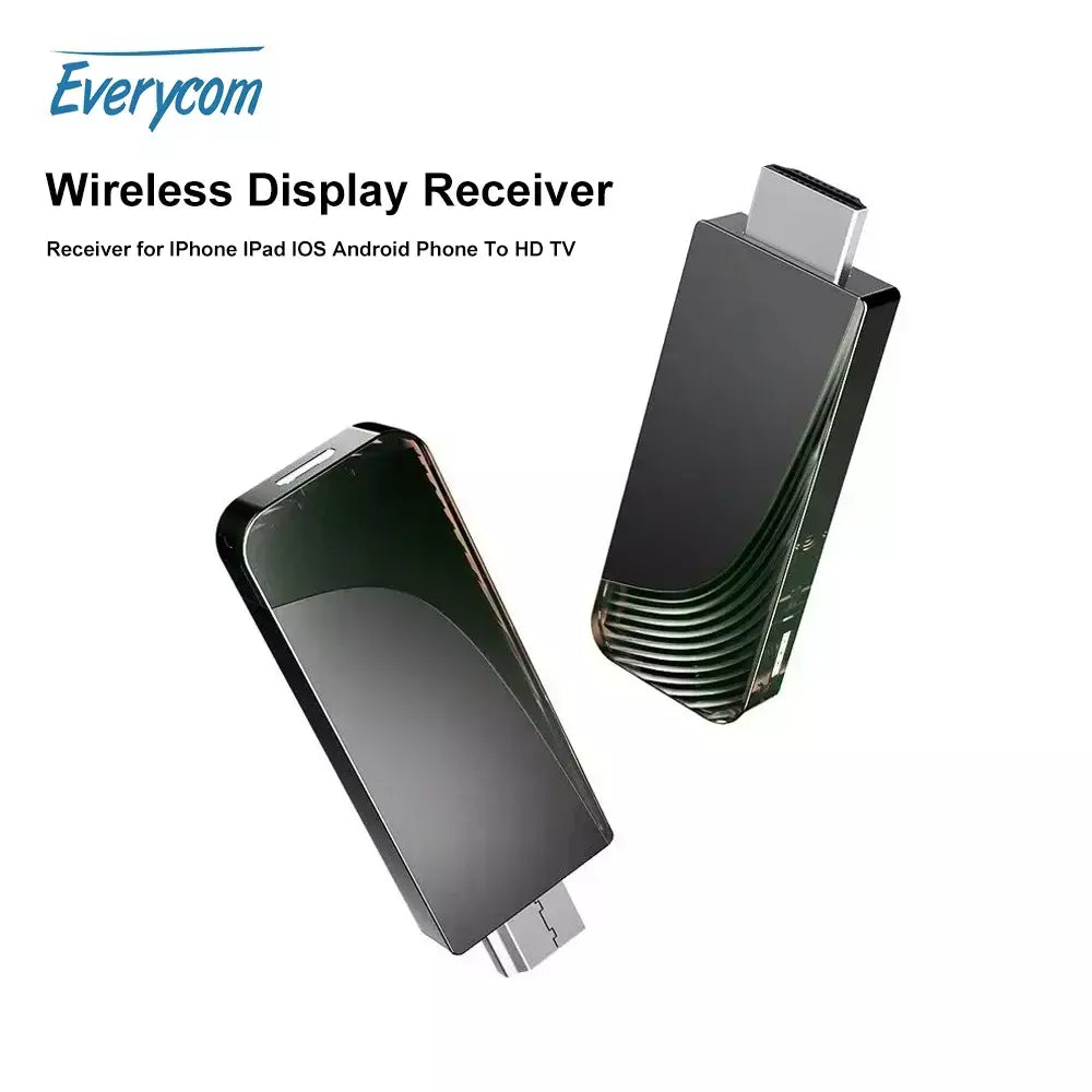 Everycom 1080p receptor de exibição sem fio hdmi-compatível tv vara baixa latência plug play para jogos home theater para miracast