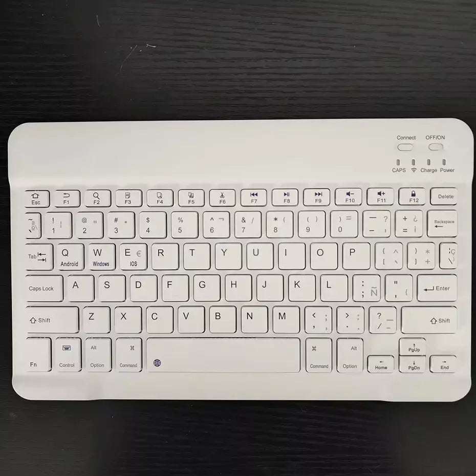 Teclado bluetooth espanhol/inglês de 10 polegadas para ipad air pro teclado recarregável sem fio para telefone tablet laptop universal
