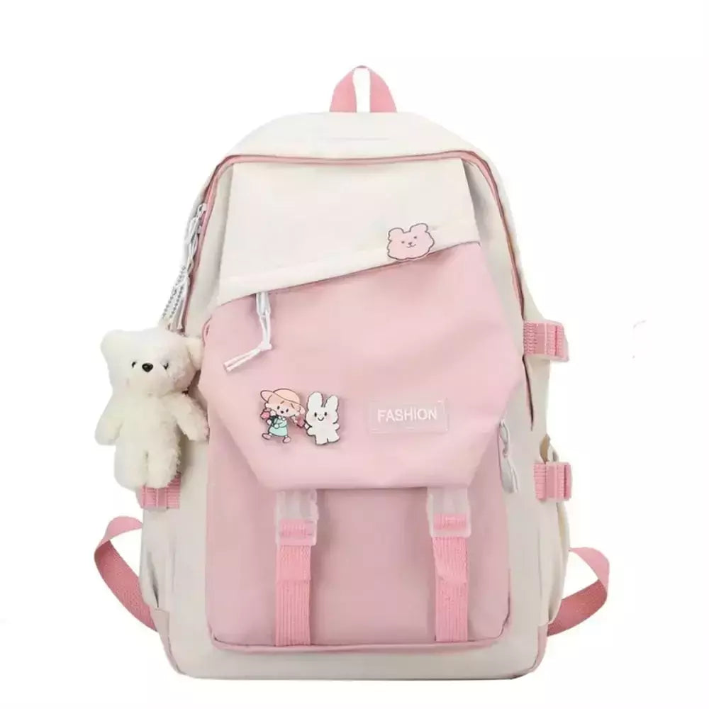 Mochila de nylon impermeável multifuncional, mochila escolar para meninos e meninas, grande capacidade, saco de livro