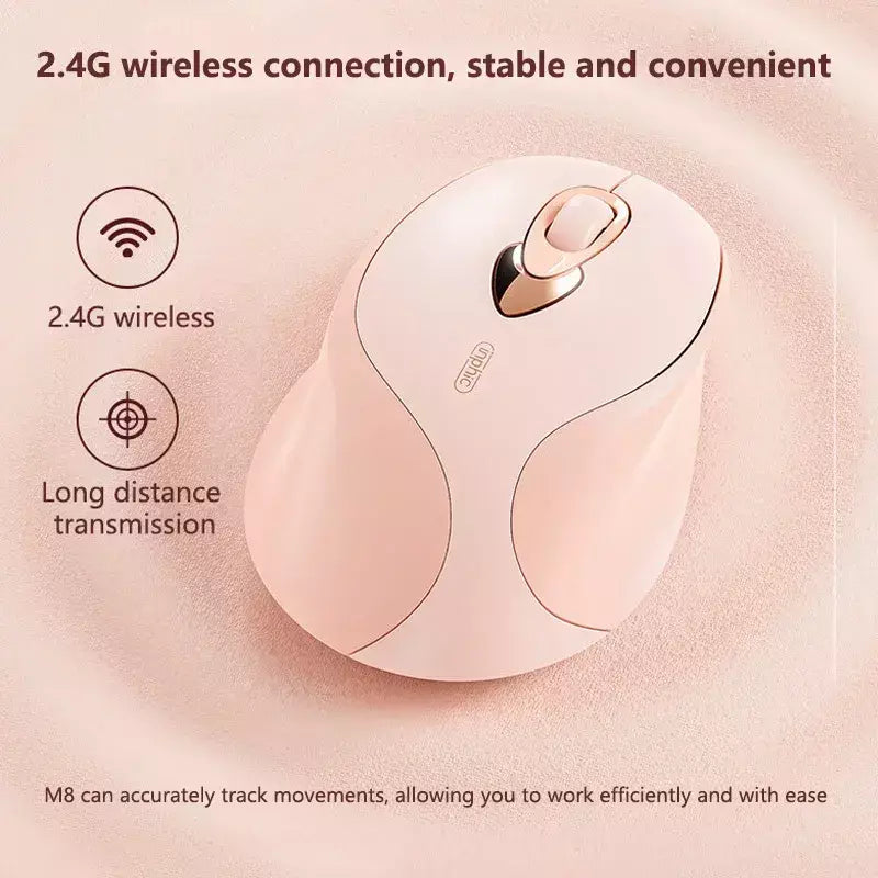 Inphic M8 Mouse Sem Fio Ergonômico Escritório Silencioso Mouse TYPE-C Carregamento Pequeno e Leve Adequado para Laptops e Desktops