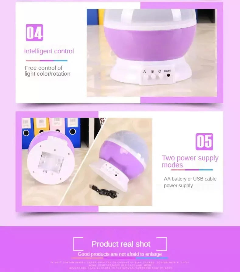 LED Rotating Night Light Projector, Céu Estrelado, Star Master, Crianças, Crianças, Sono, Romântico, USB, Lâmpada, Presentes para Criança