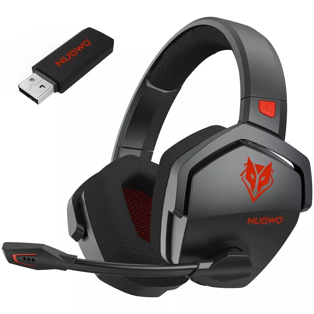 Fone de ouvido para jogos sem fio duplo NUBWO G06 com microfone para PS5, PS4, PC, celular, switch, fones de ouvido para jogos Bluetooth 5.3 de 2,4 GHz