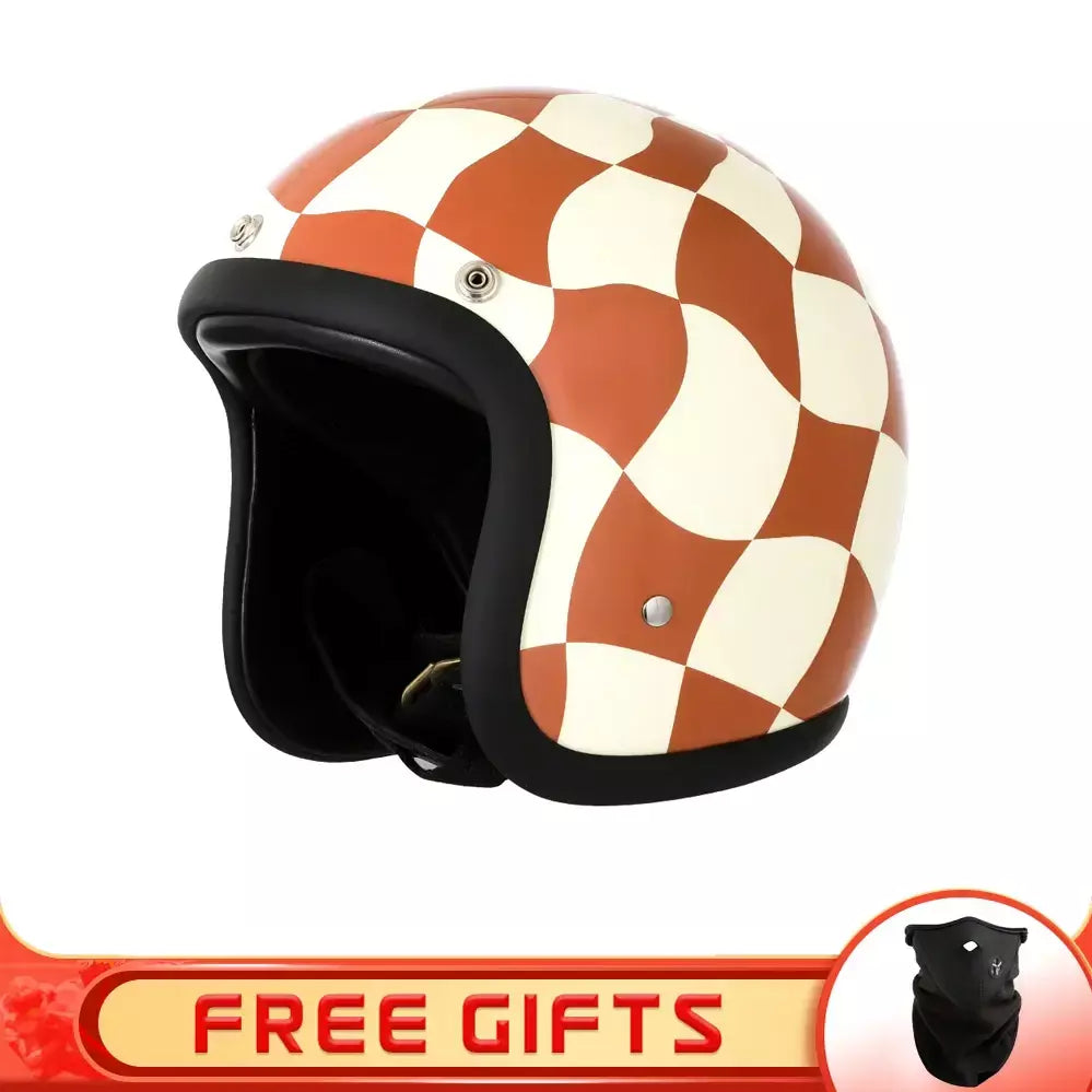 Tt & cocascos capacete da motocicleta de fibra vidro leve retro vintage 3/4 rosto aberto moto scooter capacete dot ece capacetes kask