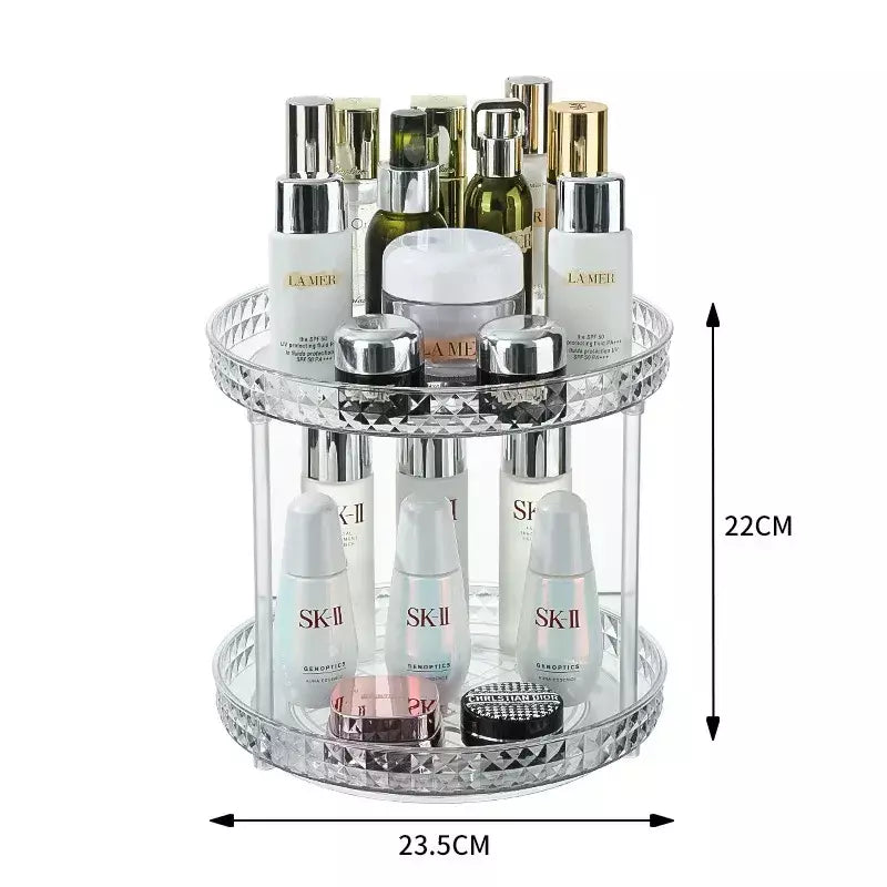 360 ° Rack giratório para cosméticos, prateleira para banheiro, grande capacidade, perfume, aromaterapia, cuidados com a pele, organizador de armazenamento de produtos