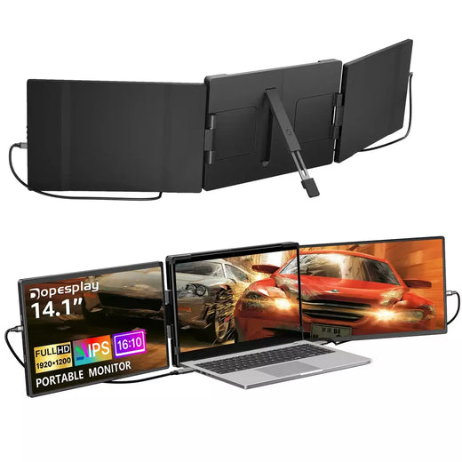 Dopesplay 14.1 polegadas laptops extensor de tela triplo duplo fhd 1200p ips monitores portáteis para windows macbook cromo 13.3-17.3 polegadas