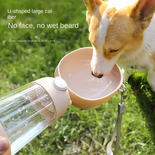 Cão portátil tigela de água portátil material de qualidade alimentar cão gato viagem pet garrafa de água com dispensador de alimentos suprimentos para cães de estimação