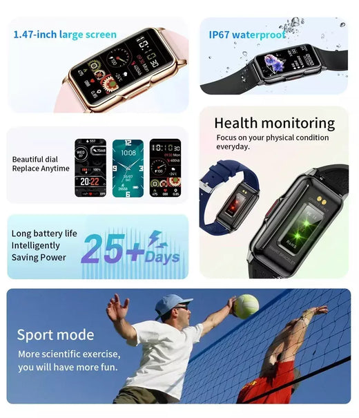 Xiaomi 2025 novos esportes relógio inteligente 1.47 polegadas toque completo gps rastreador de fitness ip67 à prova dip67 água smartwatch para android ios telefone