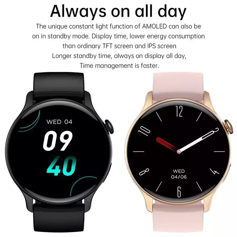 NFC Smartwatch para Mulheres, Tela HD, Rastreador de Saúde, Esportes, Voz, Chamada Bluetooth, Huawei, Xiaomi, Senhoras, Novo, 466x466, 2022