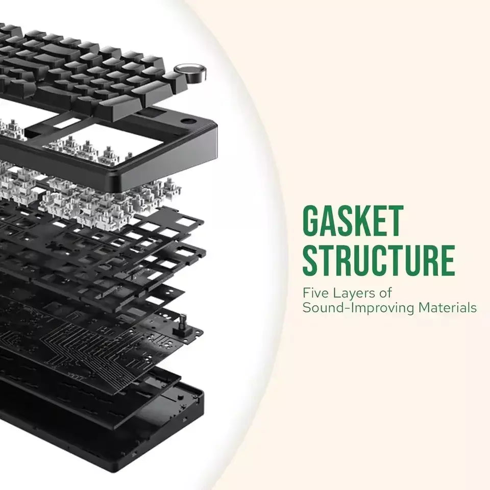 Teclado mecânico para jogos AULA F99PRO, 99 teclas, três modos, sem fio, estrutura de junta permutável, teclado personalizado com botão de mídia