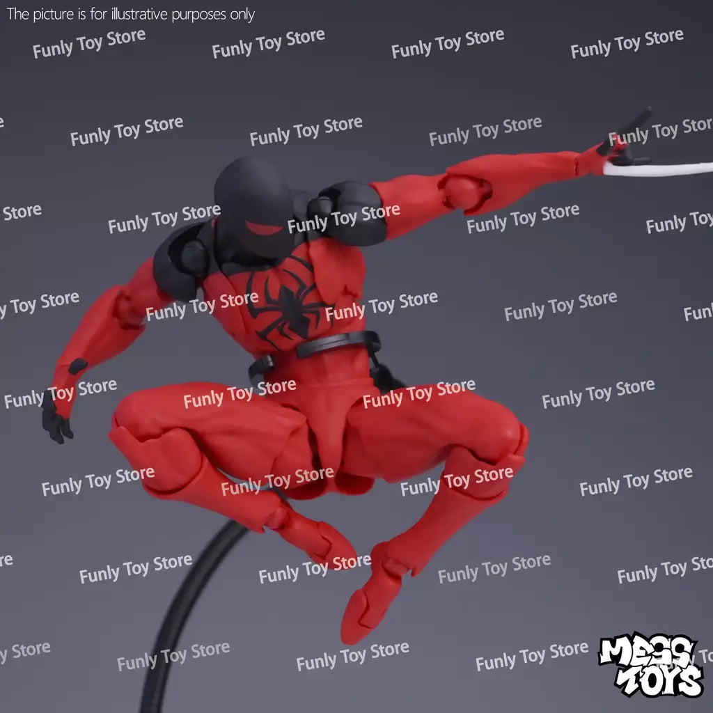 Em estoque brinquedos bagunça homem aranha symbiote spiderman messtoys scarlet aranha terno preto vizinho anime figura de ação presentes brinquedos
