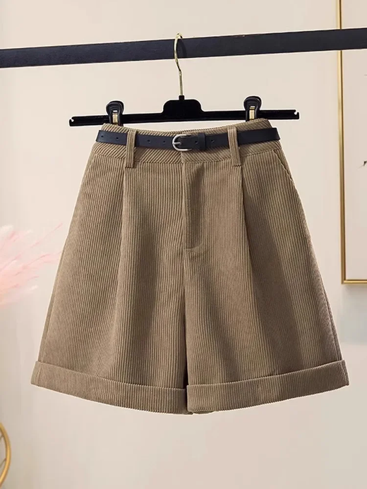 Shorts de veludo emagrecedor cintura alta feminino, cor café, calças botas na moda, outono e inverno, nova chegada, 2023
