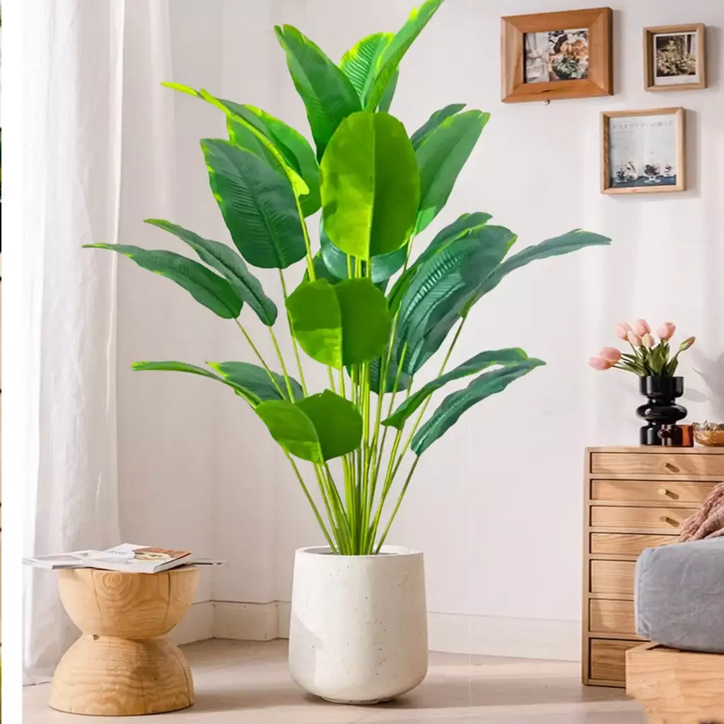 65-125cm/47.2in grande palmeira tropical falso banana planta folhas toque real strelitzia reginae planta de plástico para casa jardim