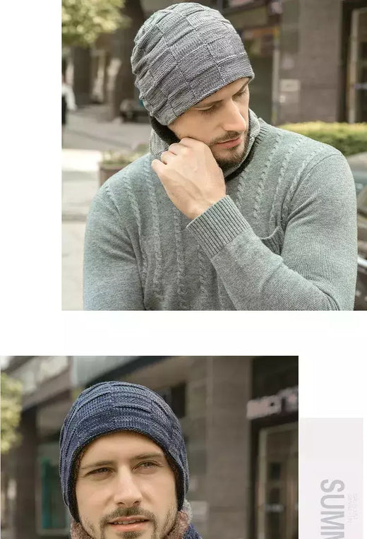 Gorro e cachecol forrado com lã masculina e feminina, chapéu grosso de malha quente, bonés masculinos, mais veludo, infantil, inverno