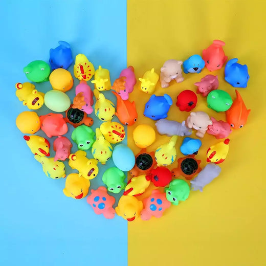 Cute Animals Banho Brinquedo para Crianças, Flutuador De Borracha Macia, Squeeze Sound, Wash Play, Brinquedos De Água De Natação, Presentes Engraçados, 10 Pcs/Set
