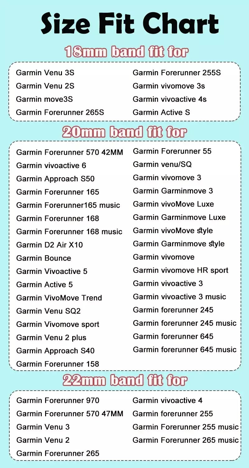 Pulseira de paraquedas de 20mm 22mm para garmin venu 4 3 2 sq band para forerunner 165/255/265/570 pulseira vivoactive 4 5 6 pulseira